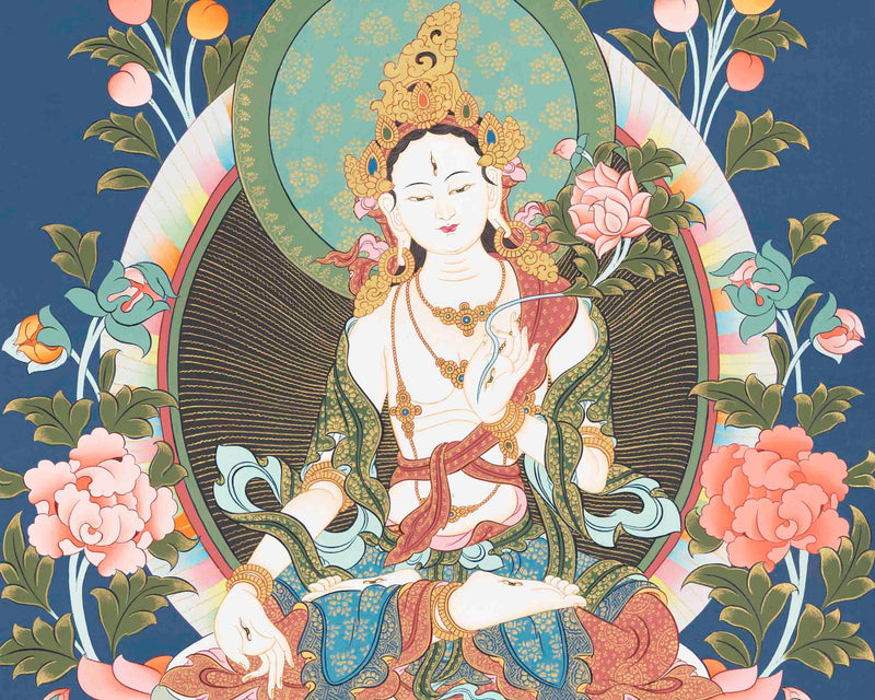 White Tara Thangka Painting | Religious Art | Wall Decors
