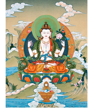 Chenrezig | Bodhisattva Thangka Painting | Buddhist Art
