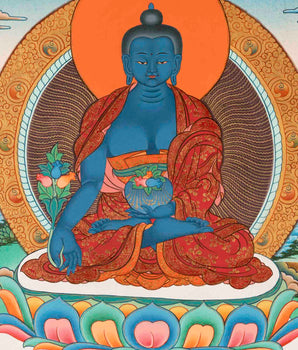 Medicine Buddha | Healing Buddha Thangka | Traditional Tibetan Paint