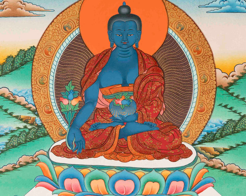 Medicine Buddha | Healing Buddha Thangka | Traditional Tibetan Paint