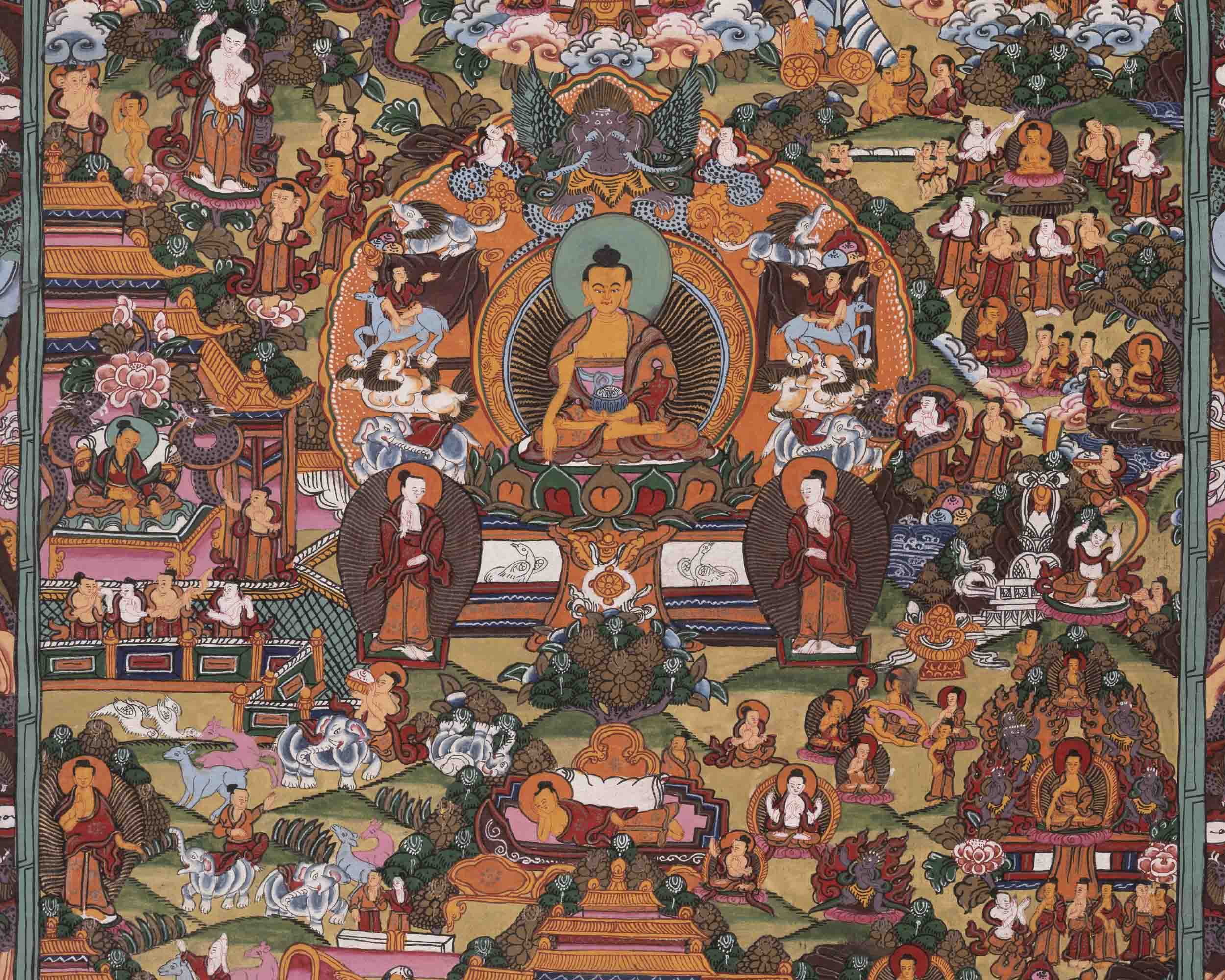 Life Story Of Buddha | Vintage Thangka Art | Wall Decors
