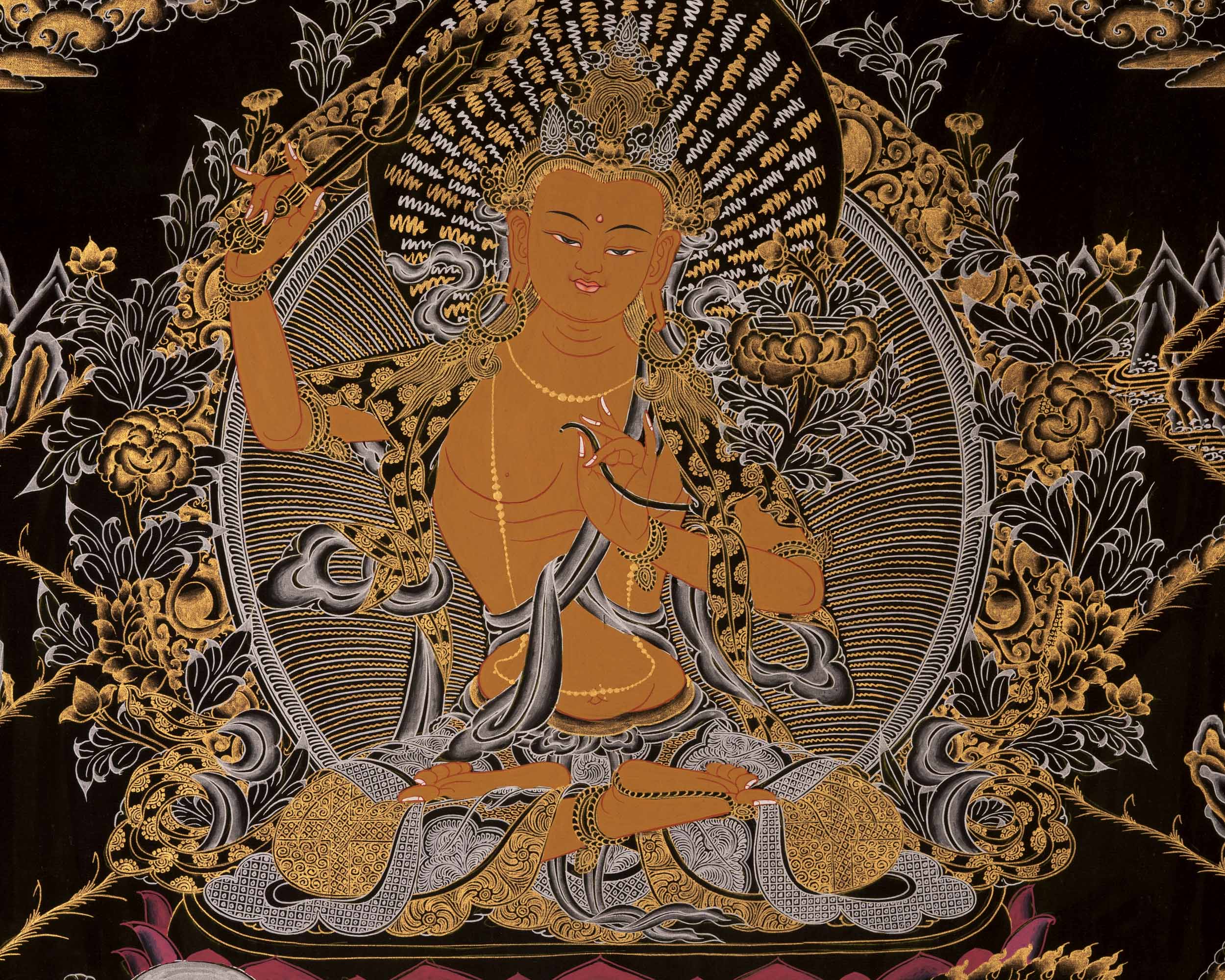 Bodhisattva Manjushree Thangka | Buddhist Art Painting