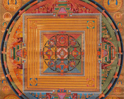 Vairochona Buddha Mandala Thangka Print | Digital Printing