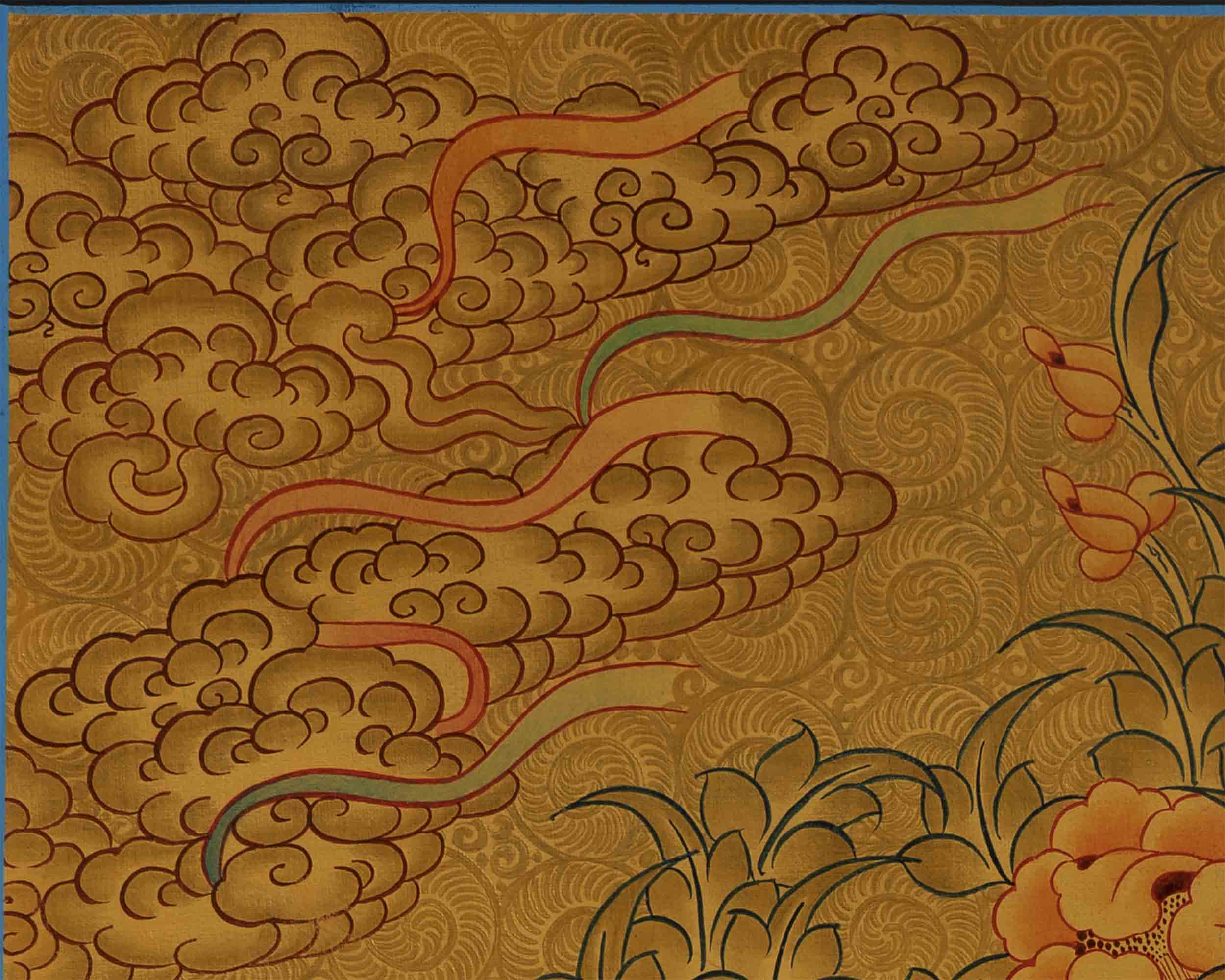Gold Style Manjushree Thangka |  Home Wall Hanging Thanka