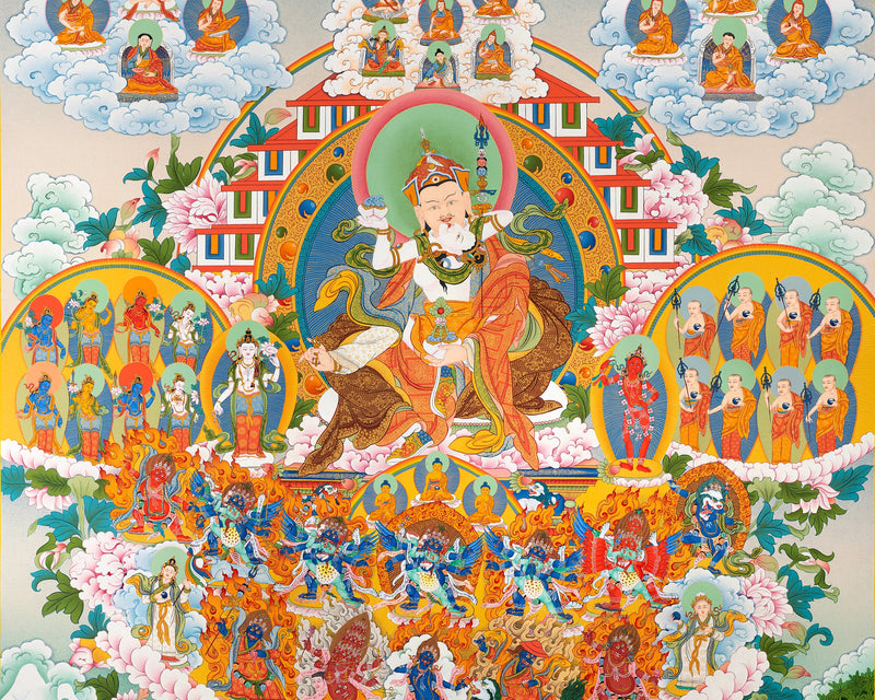 Nyingma Refuge Tree | Longchen Nyinthik Tradition | Thangka Print, Tibetan Art