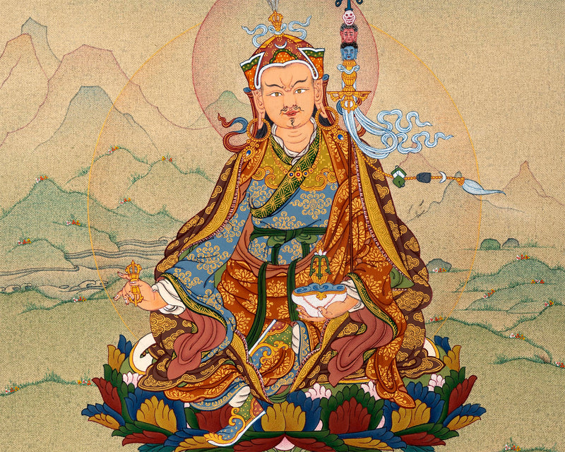 Guru Rinpoche | Padmasambhava Thangka | Hand Painted Tibetan Painting