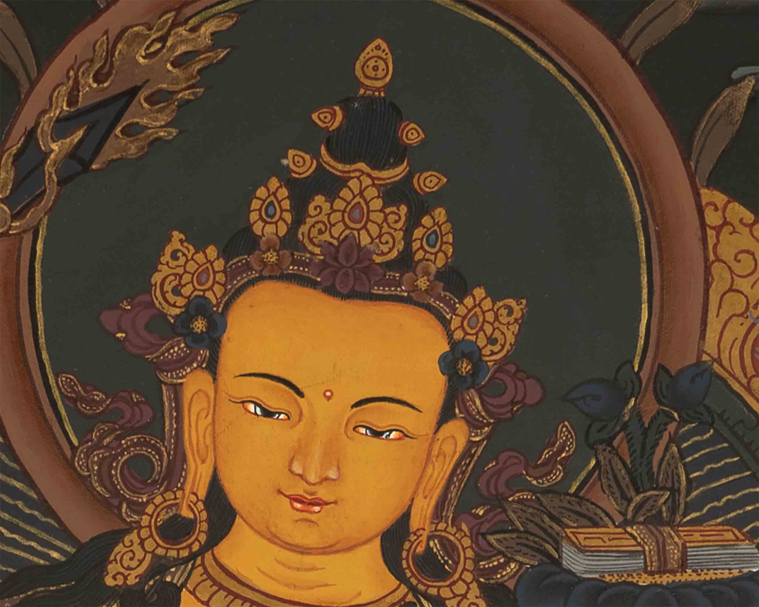 Bodhisattva Manjushree Thangka |  Hand Painted Thangka | Tibetan Art
