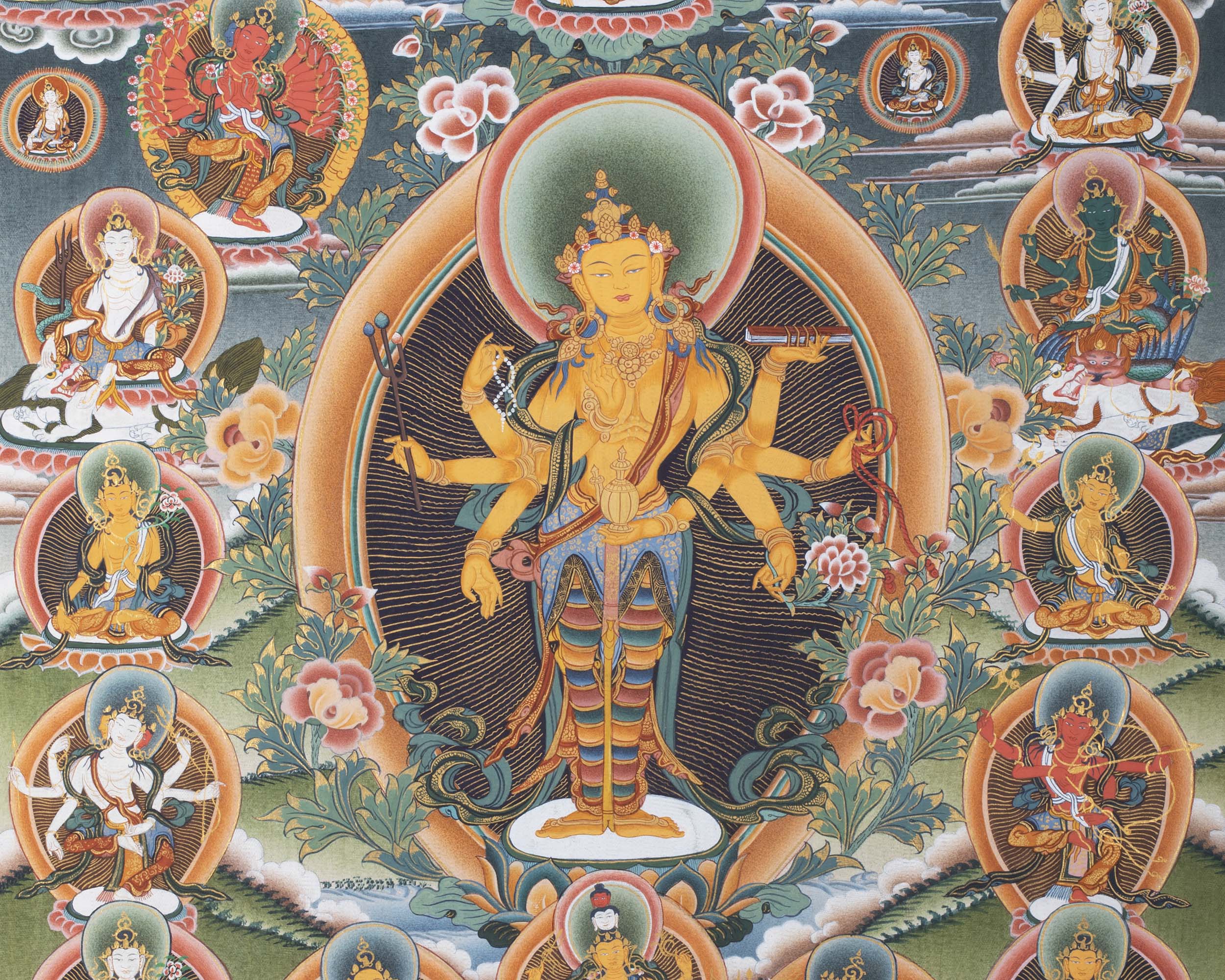 Amoghpasa Thangka | Tibetan Buddhist Handpainted Art | Digital Print