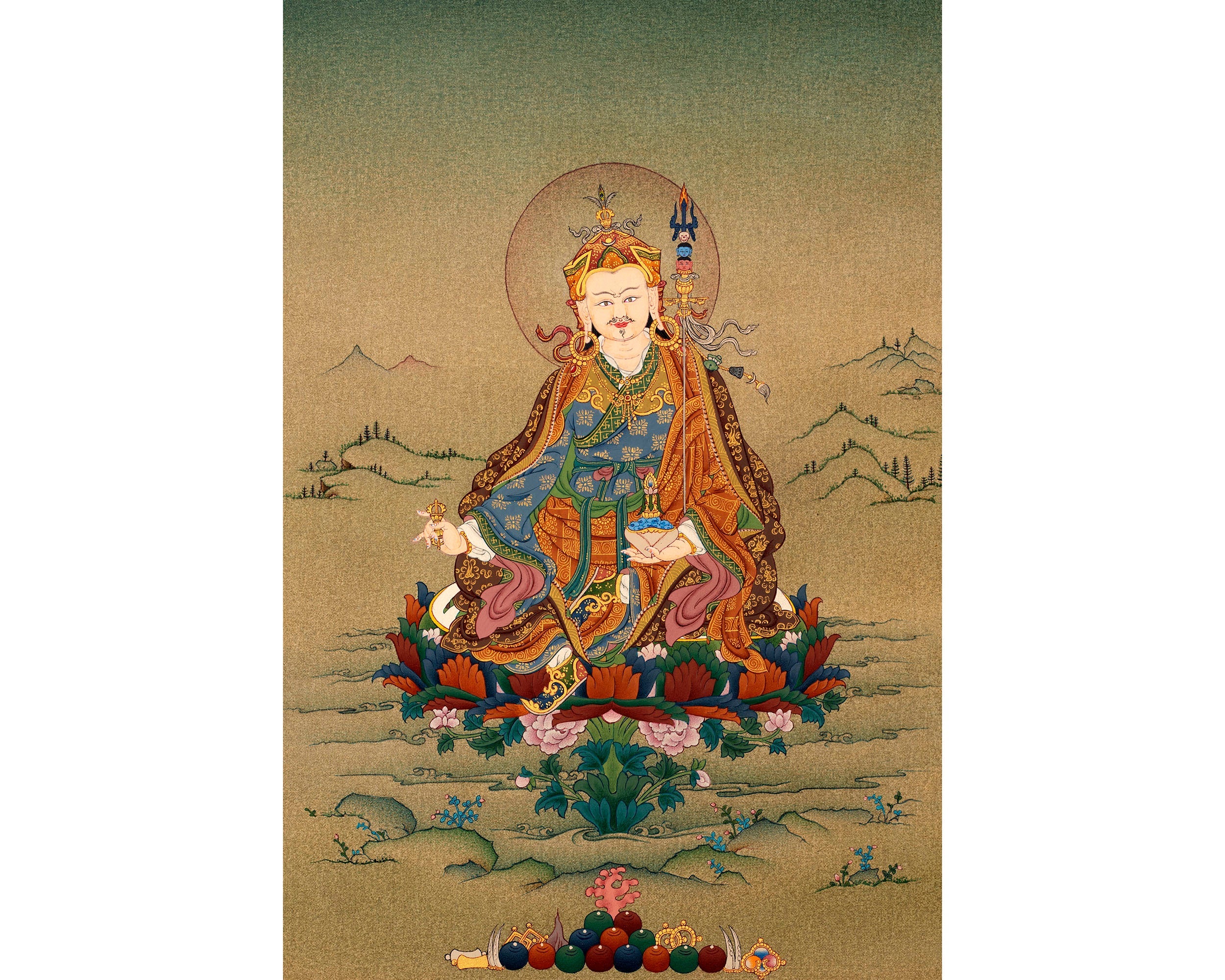 Guru Rinpoche | Hand Painted Tibetan Padmasambhava Thangka