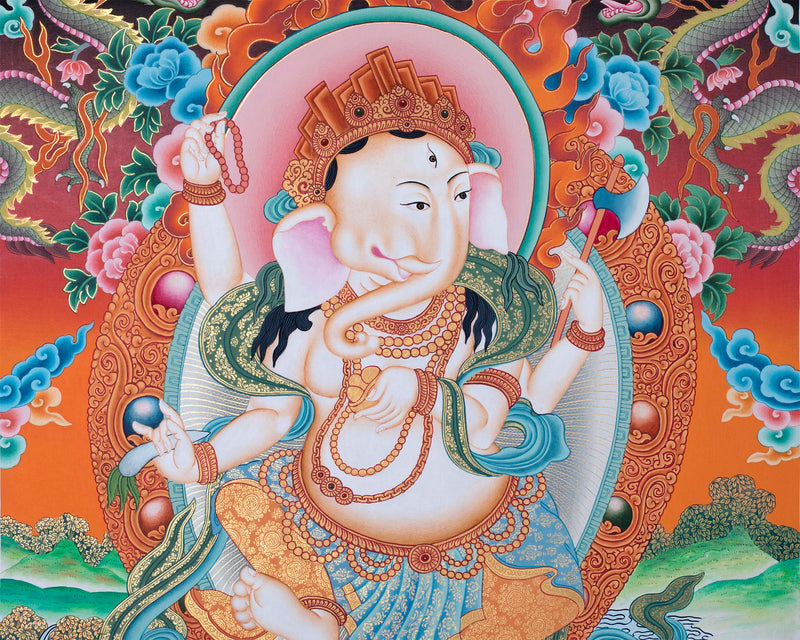 Ganesh Prints | Digital Thangka Prints | Wall Decors