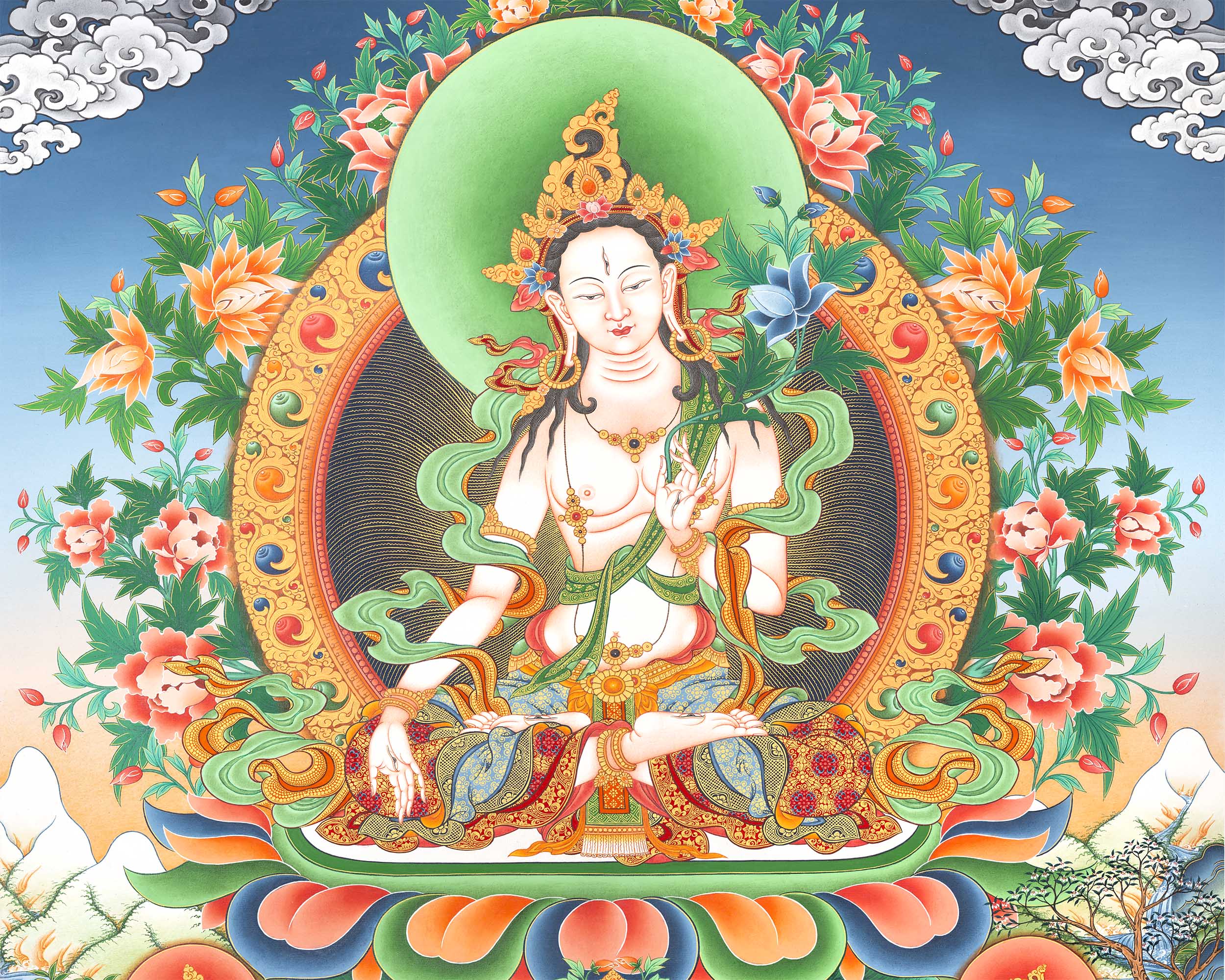 White Tara Print | Digital Paintings | Wall Decor