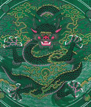 Dragon Thangka | Traditional Tibetan Painting | Wall Hanging Decoration