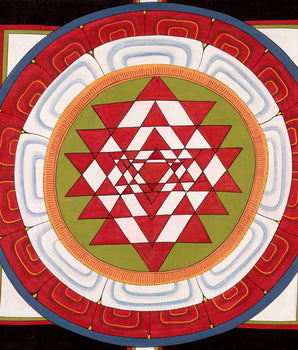 Shree Yantra Mandala Thangka | Vintage Traditional Art | Wall Decors