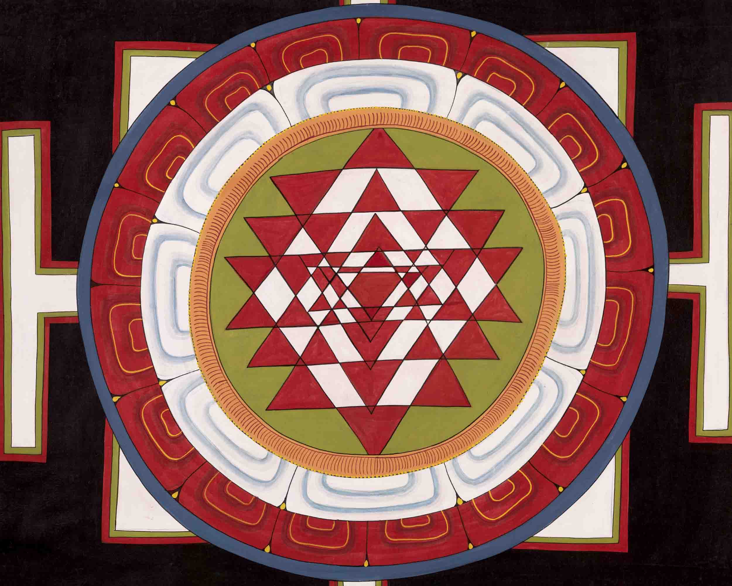 Shree Yantra Mandala Thangka | Vintage Traditional Art | Wall Decors