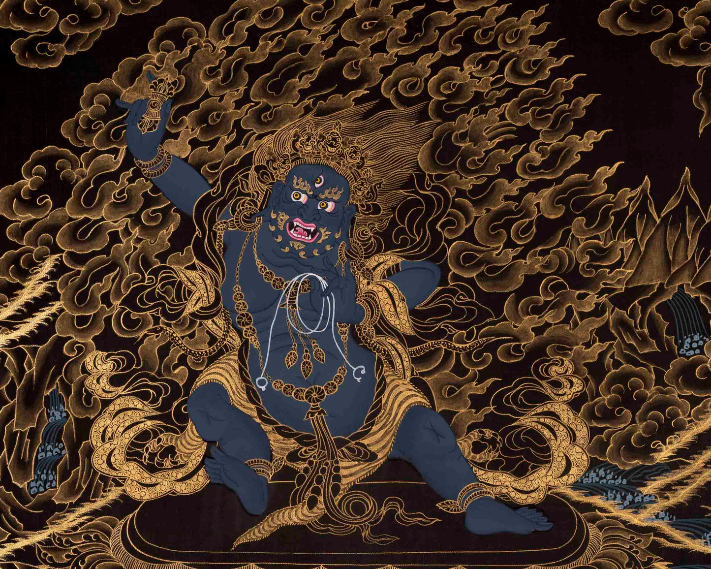 Vajrapani Thangka | Wrathful Bodhisattva Painting | Wall Decors