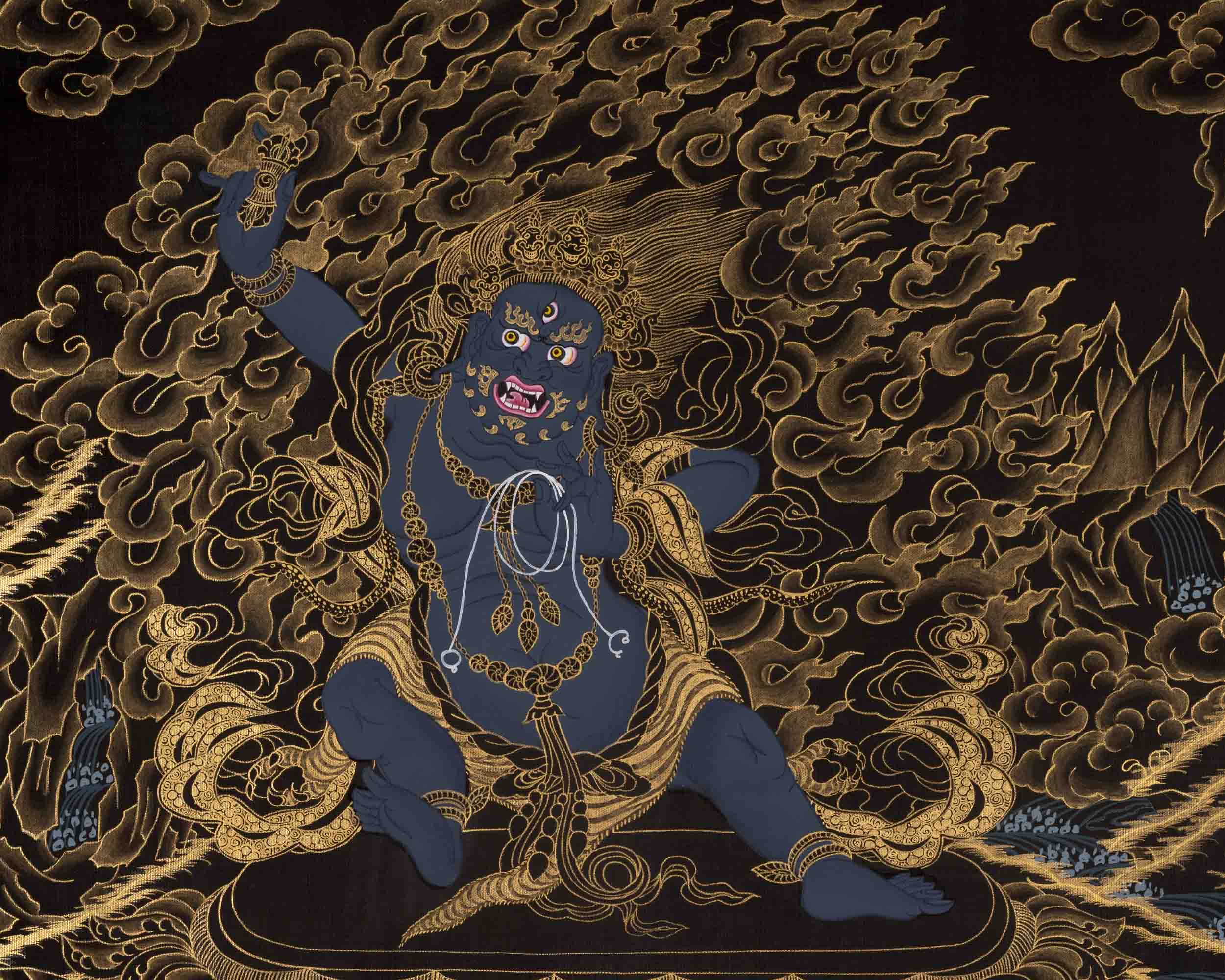 Vajrapani Thangka | Wrathful Bodhisattva Painting | Wall Decors