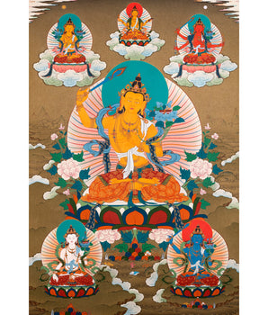 5 Manjushree Thangka | Hand Painted Tibetan Art | Manjushri Painting