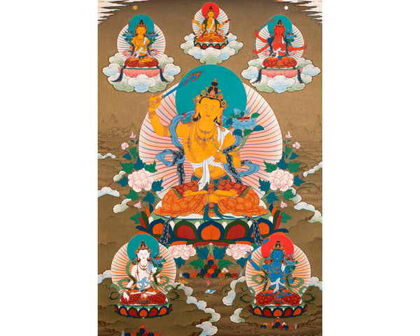 5 Manjushree Thangka | Hand Painted Tibetan Art | Manjushri Painting