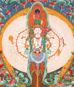 1000 Armed Avalokiteshvara | Chenrezig Thangka Art