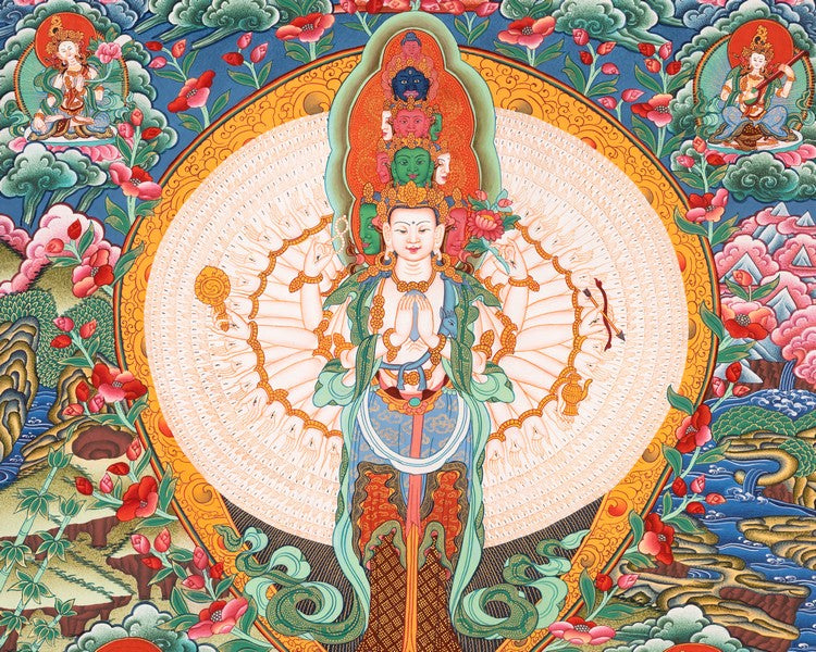 1000 Armed Avalokiteshvara | Chenrezig Thangka Art