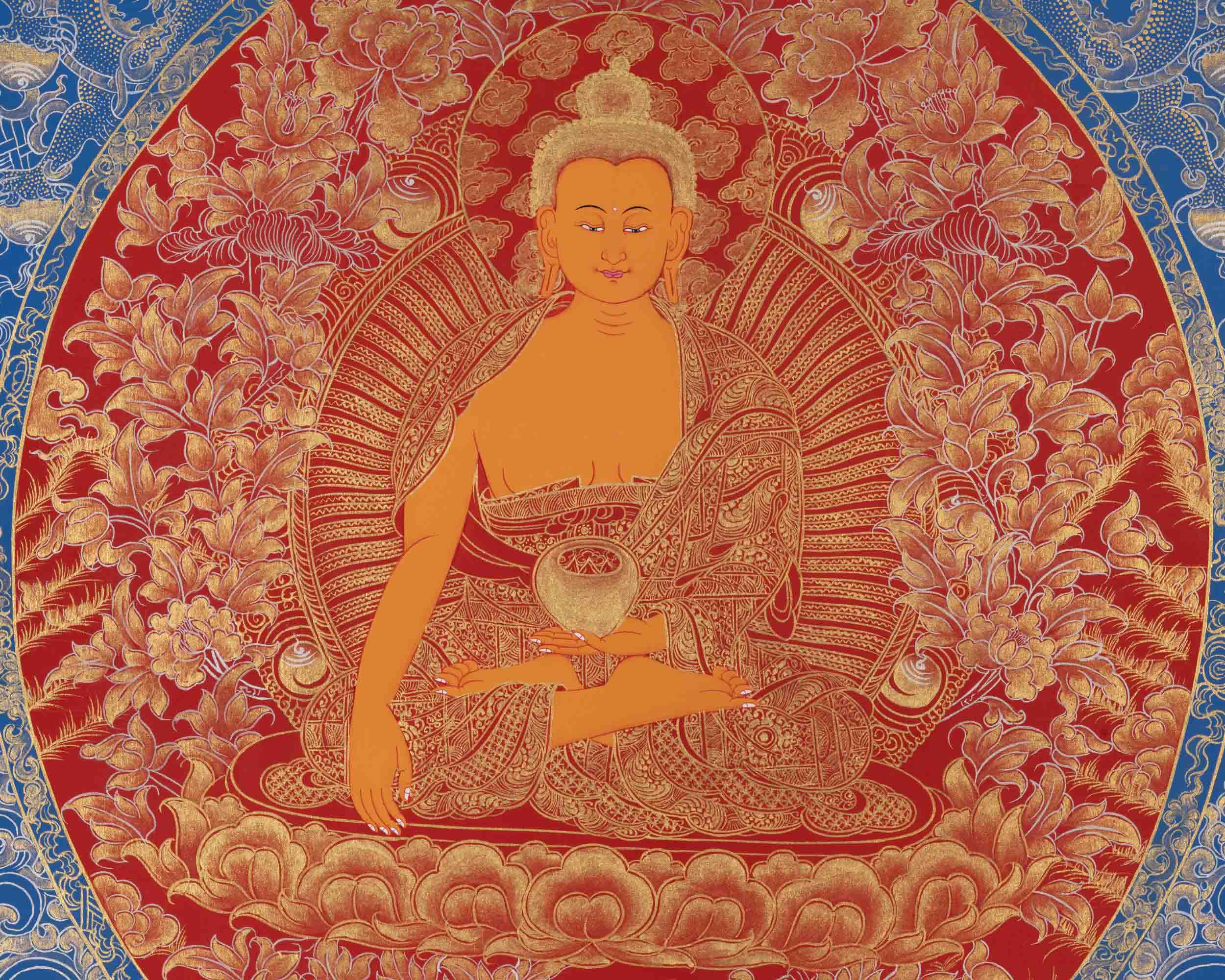 Buddha Shakyamuni Thangka | Religious Buddhist Painting | Wall Decors