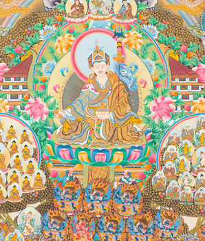 Guru Rinpoche Refuge Tree | Hand Painted Buddhist Print