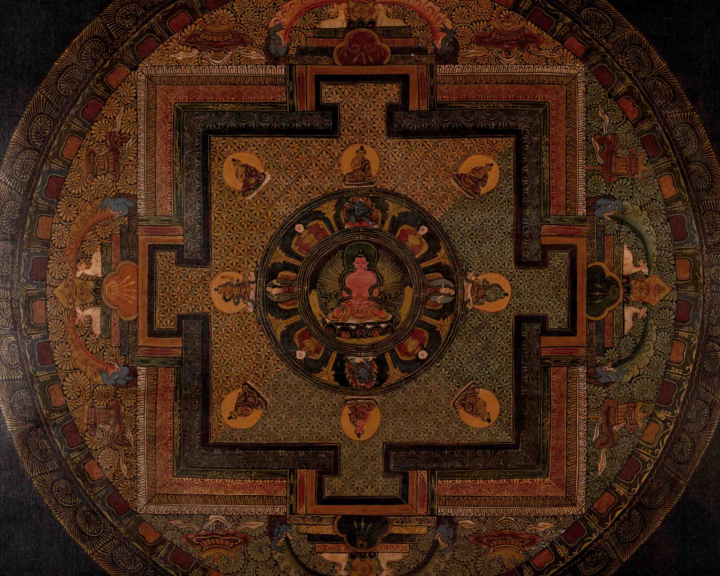 Amitayus Buddha Mandala | Traditional Tibetan Thangka | Wall Decors