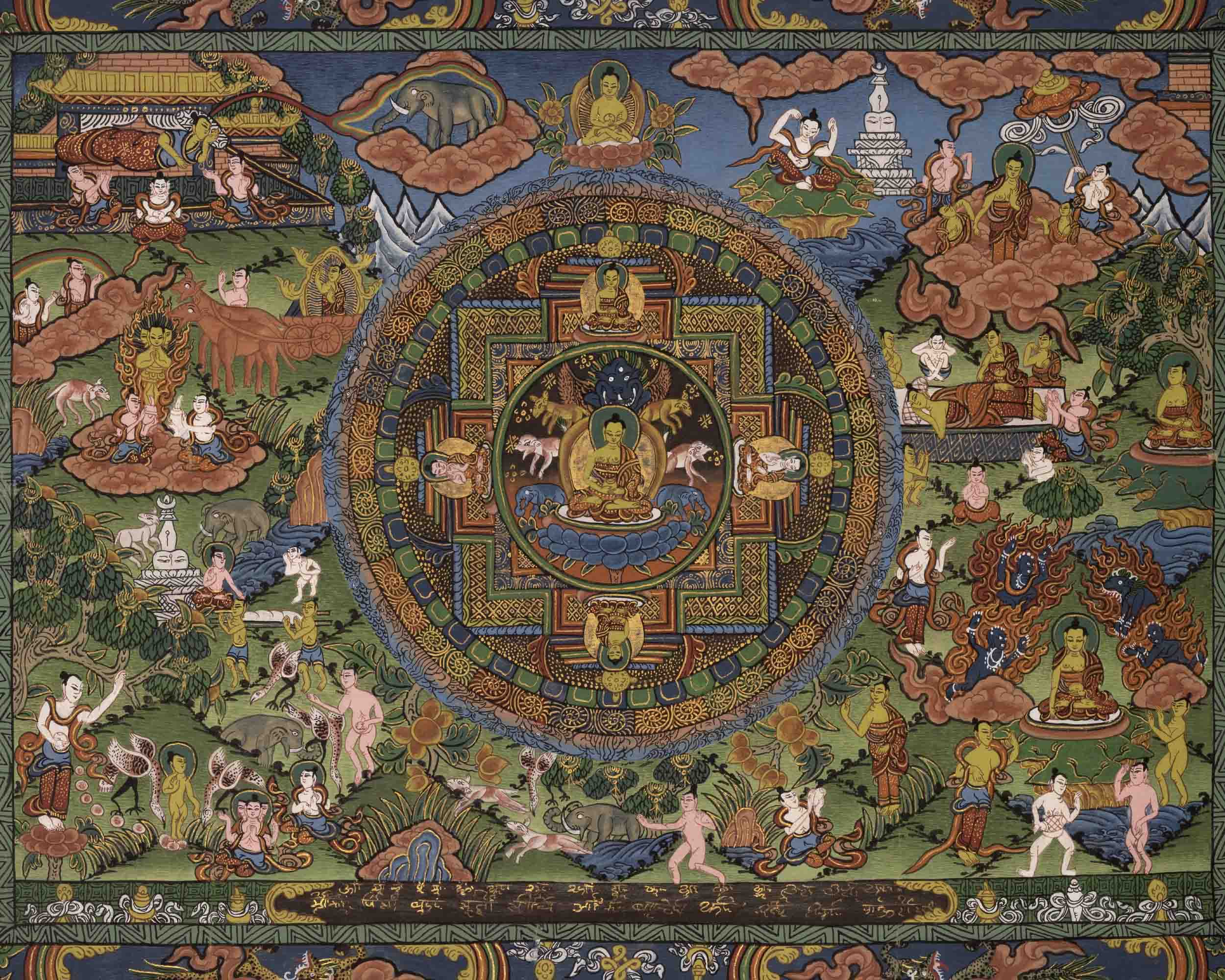 Shakyamuni Buddha's Life Story | Traditional Thangka | Wall Decors