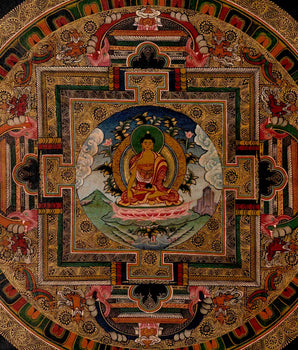 Shakyamuni Buddha Mandala | Tibetan Thangka | Wall Decors