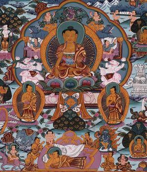 Shakyamuni Buddha Life Story | Religious Buddhist Thangka | Wall Decors