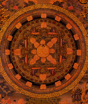 Buddha Mandala Thangka | Traditional Tibetan Artwork | Religious Wall Decors