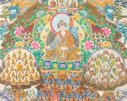 Rinpoche Refuge Tree Thangka | Hand Painted Buddhist Artwork