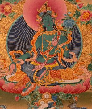 Buddhist Green Tara Thangka | Wall Hanging Decorations