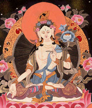 White Tara Thangka | Traditional Tibetan Art | Wall Decors
