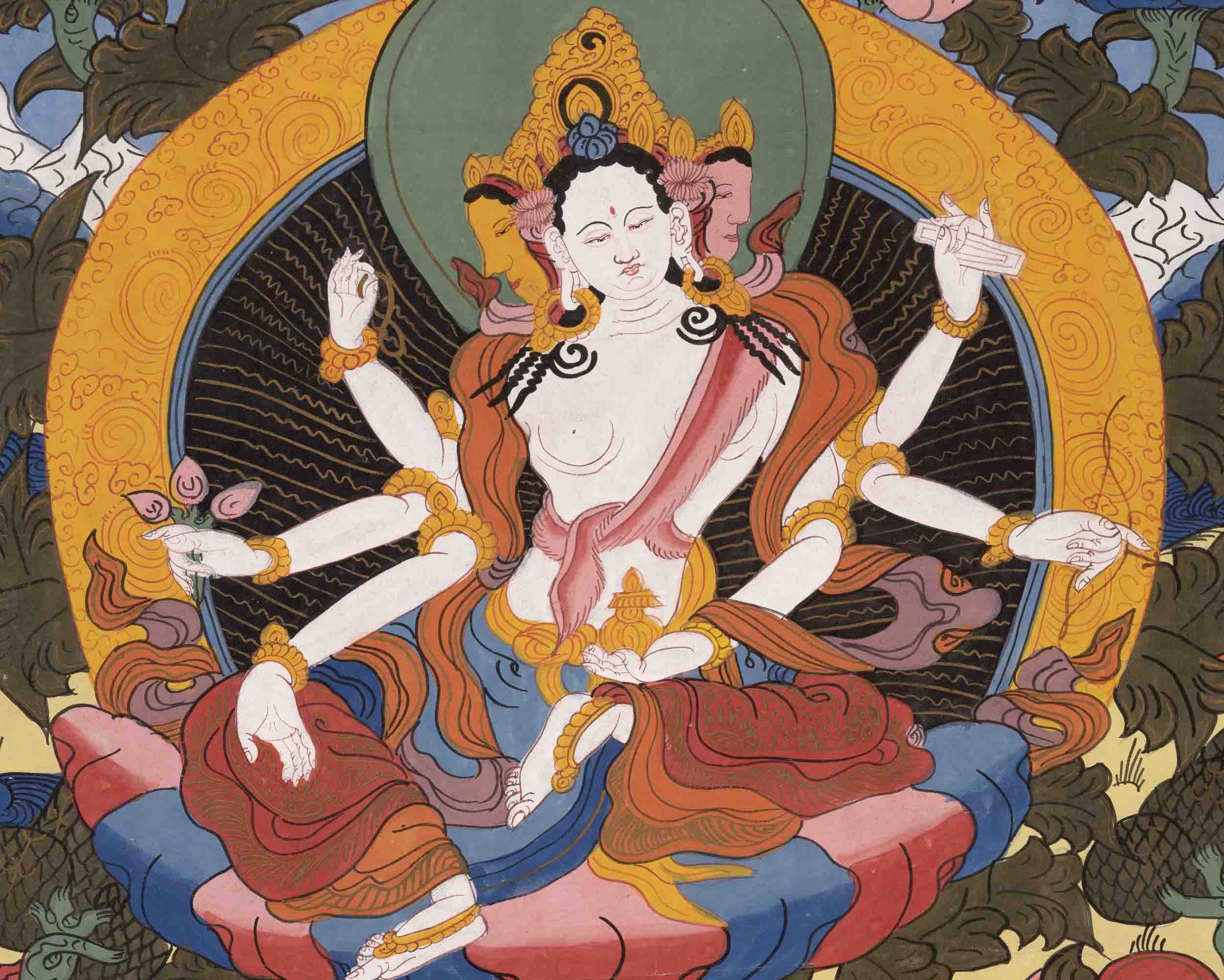Basundhara Devi Thangka | Traditional Thangka Painting | Wall Decors