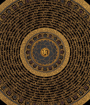 Buddhist Mantra Mandala | Religious Thangka Painting | Wall Decoration