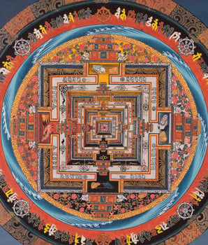 Kalachakra Mandala Thangka | Religious Buddhist Paint | Wall Decors