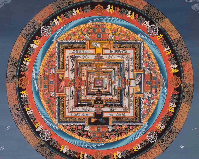 Kalachakra Mandala Thangka | Religious Buddhist Paint | Wall Decors