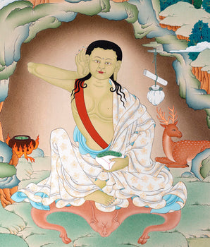 Milarepa Thangka | Tibetan Buddhist Master Painting