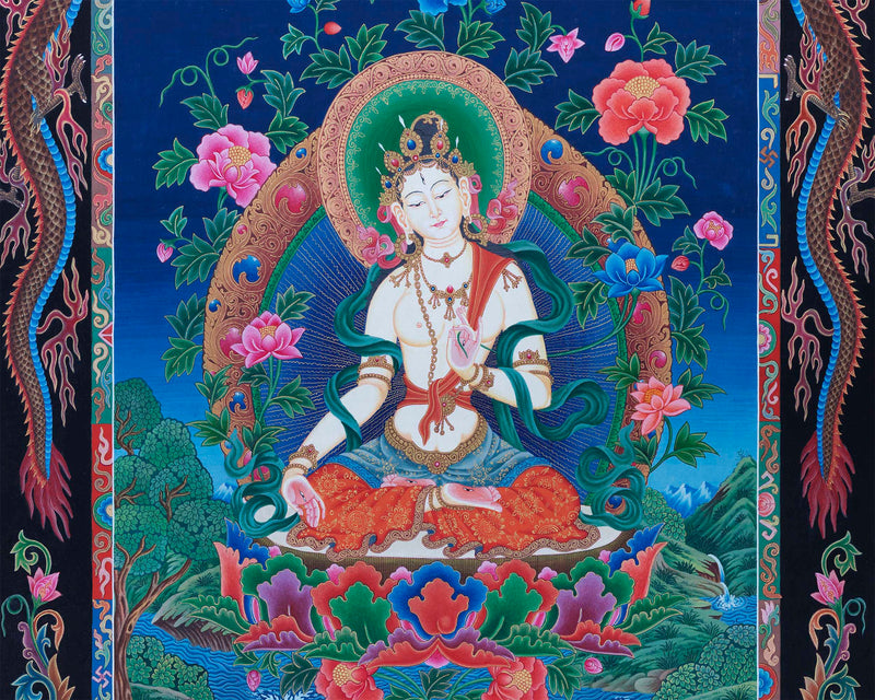 Tibetan Green Tara | Newari Paubha Art of Mother Tara