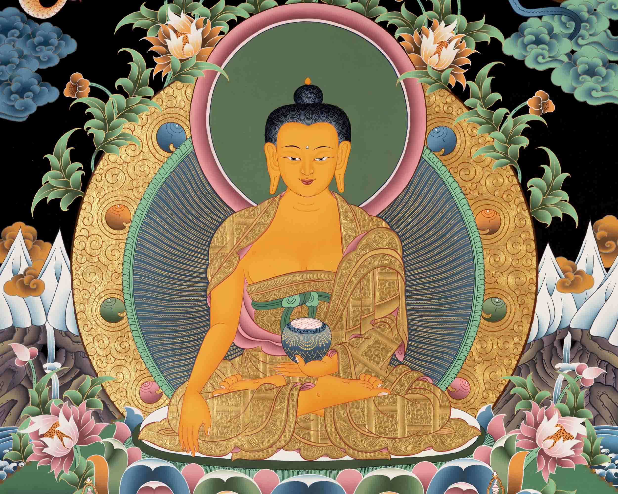 Religious Shakyamuni Buddha Thangka  | Buddhist Art | Wall Decors