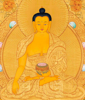 Full Gold Style Shakyamuni Buddha Thangka | Tibetan Buddhist Art