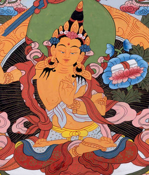 Vintage Manjushree Thangka | Traditional Tibetan Artwork | Wall Decors