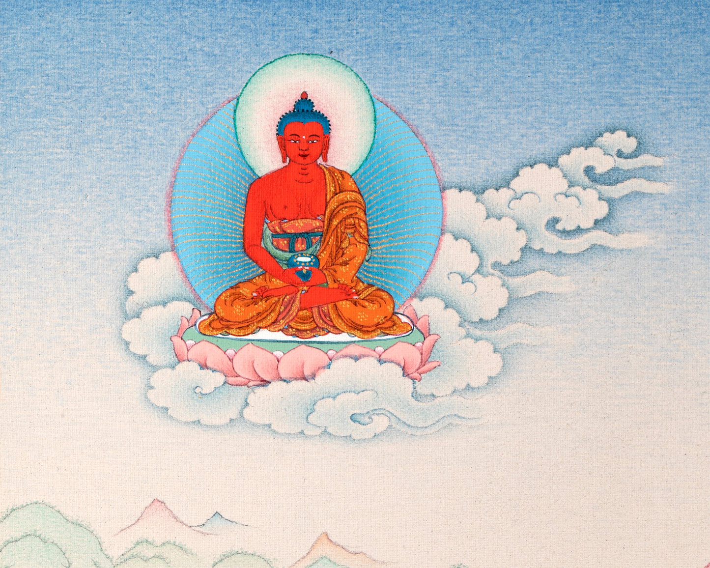 Avalokiteshvara- Chenrezig Bodhisattva Thangka, Tibetan Vajrayana Buddhist Painting