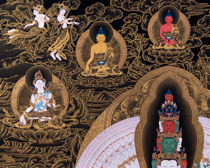 1000 armed Avalokiteshvara with Bodhisattva Thangka | Tibetan Art Prints