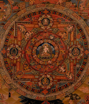 White Tara Mandala | Traditional Tibetan Thangka | Religious Wall Decors