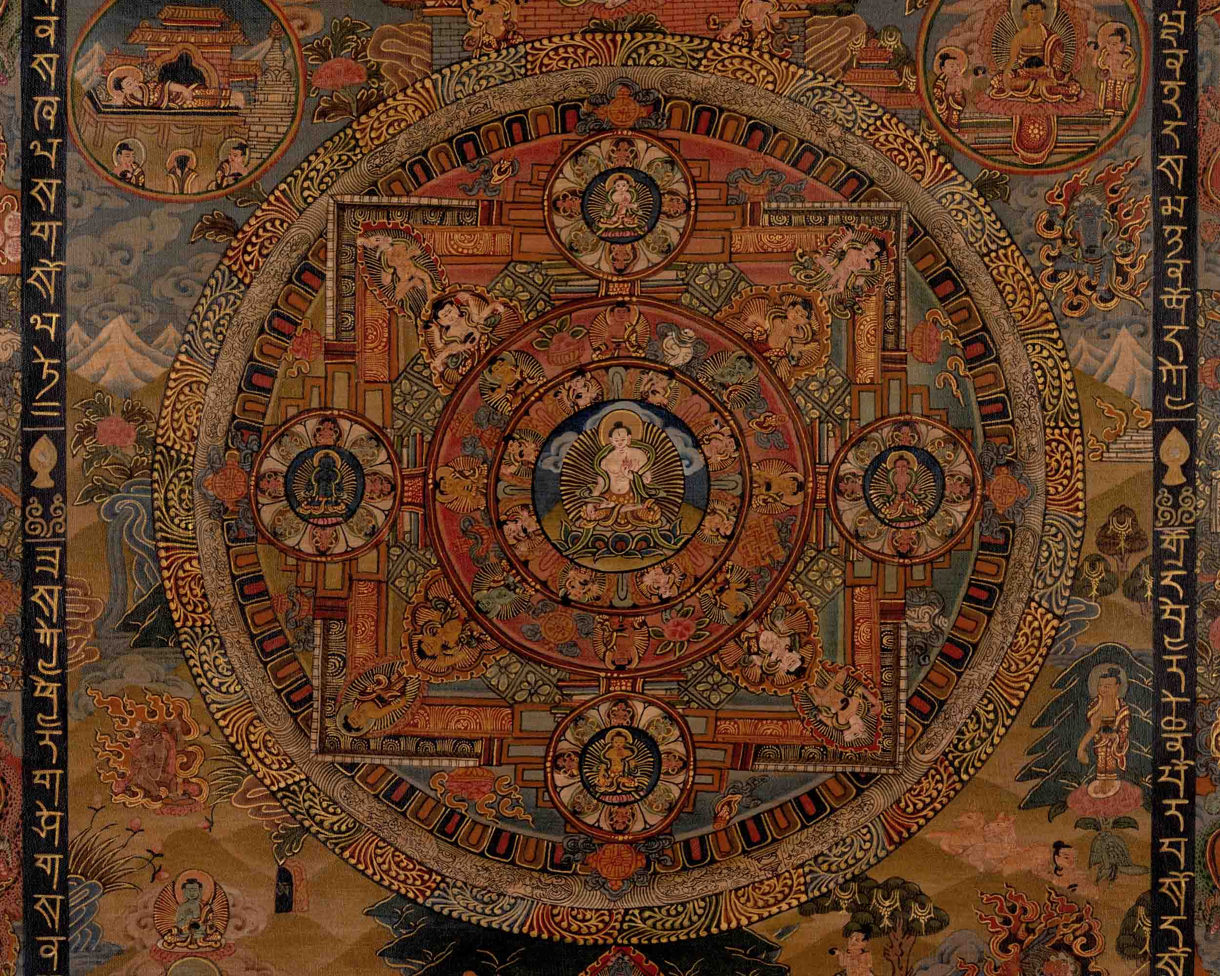White Tara Mandala | Traditional Tibetan Thangka | Religious Wall Decors