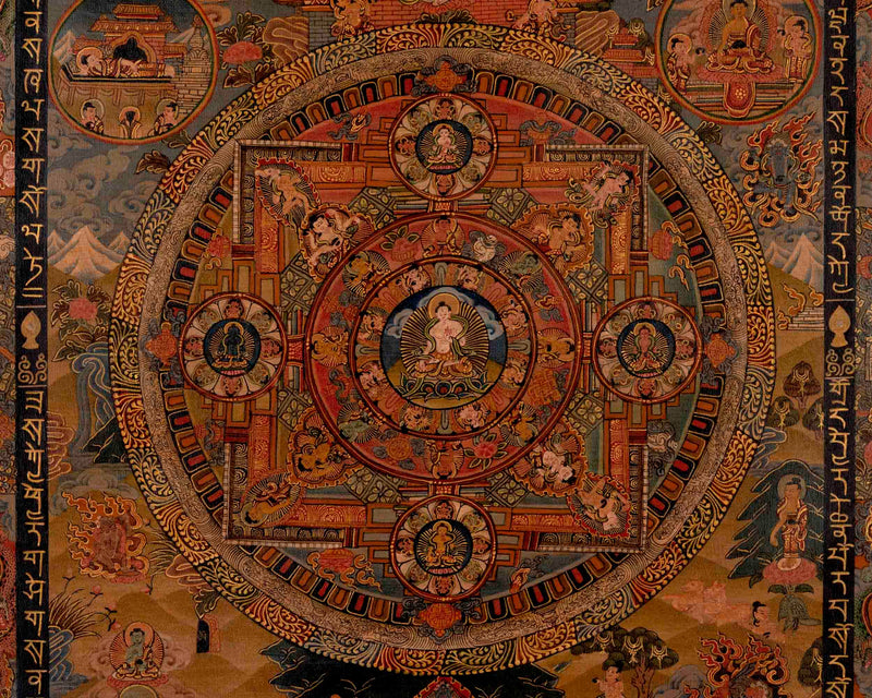 White Tara Mandala | Traditional Tibetan Thangka | Religious Wall Decors