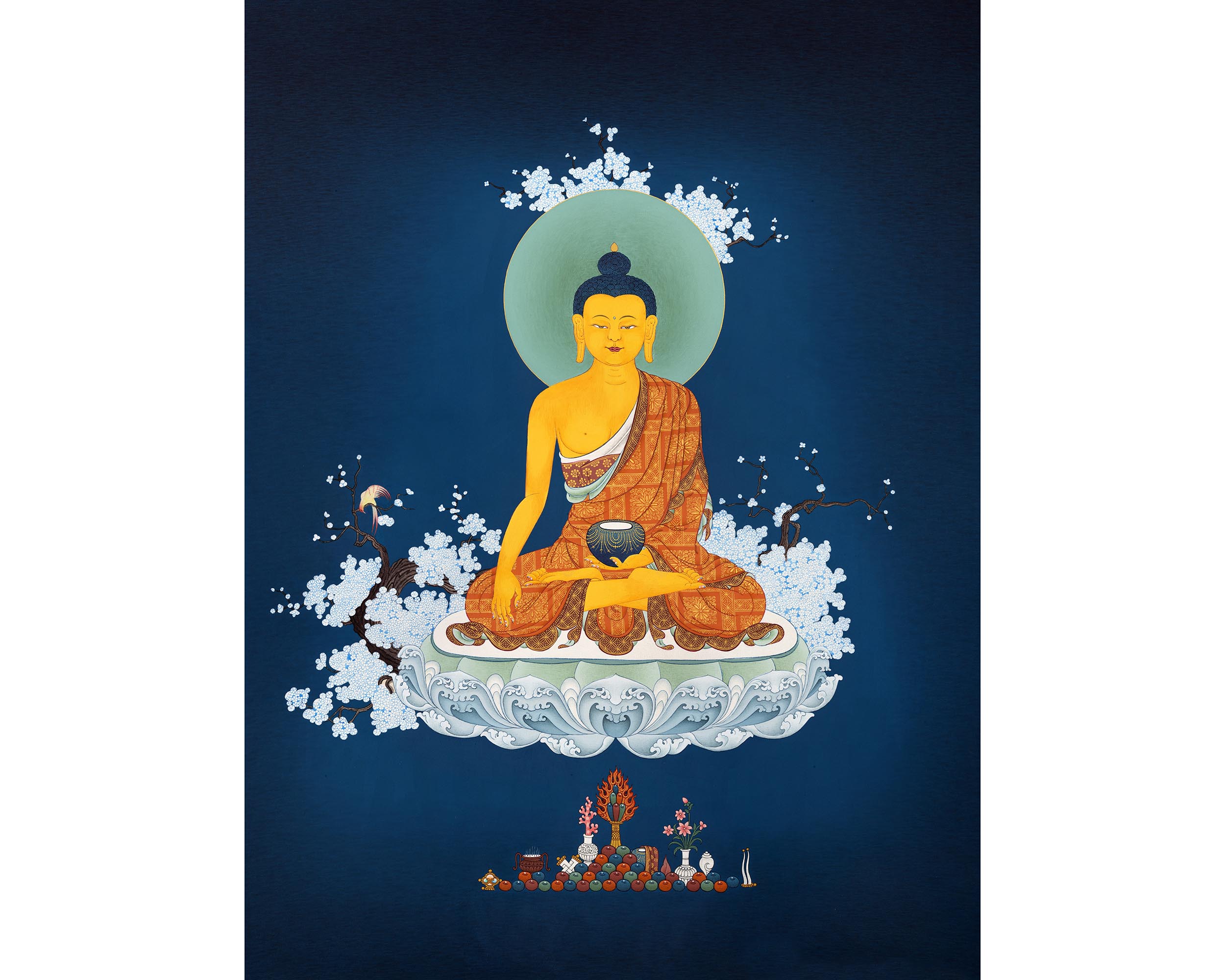 Meditating Buddha | Traditional Shakyamuni Thangka
