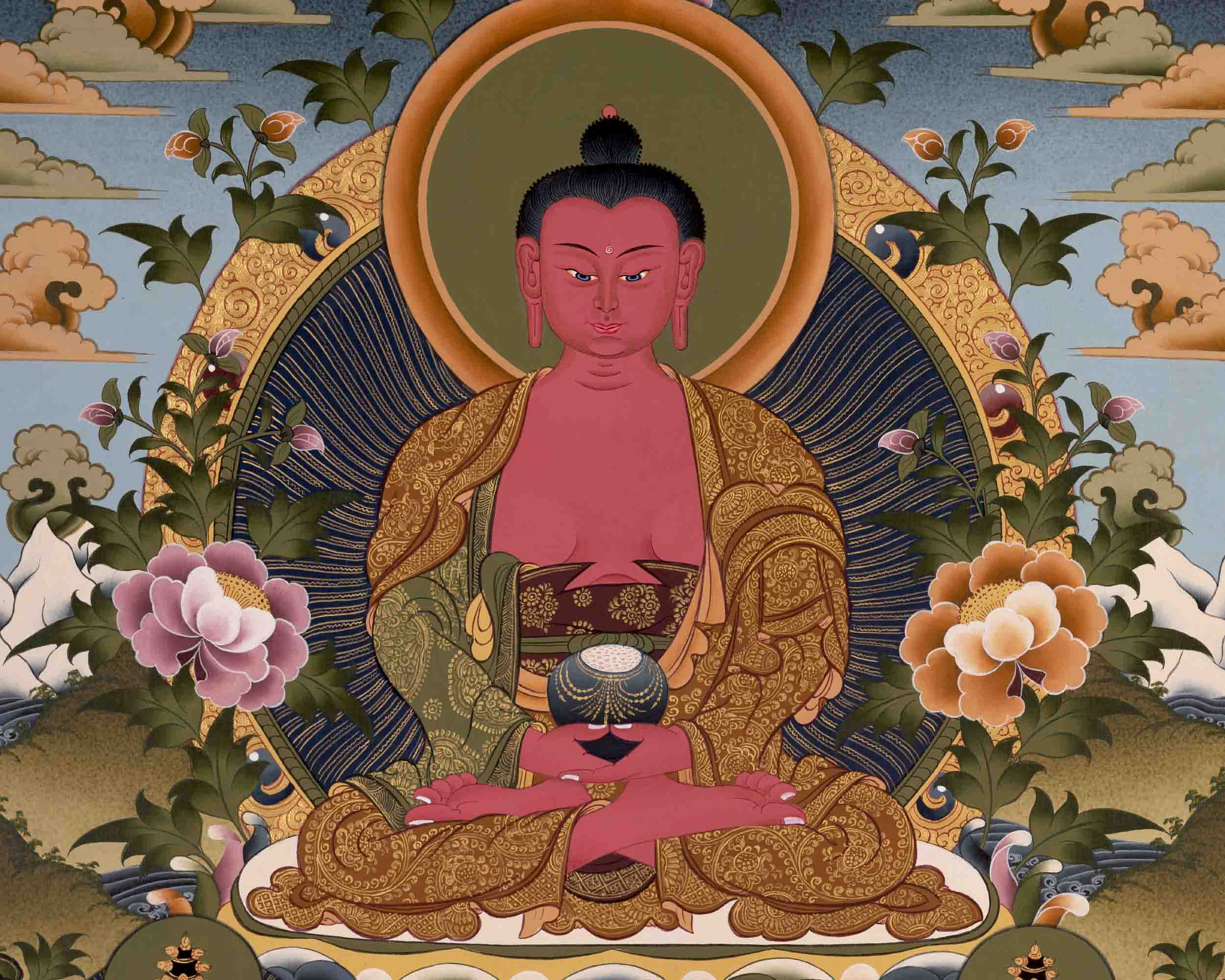 Amitabha Buddha Art | Traditional Tibetan Thangka | Wall Decors
